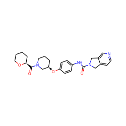 O=C(Nc1ccc(O[C@@H]2CCCN(C(=O)[C@@H]3CCCCO3)C2)cc1)N1Cc2ccncc2C1 ZINC000168074334