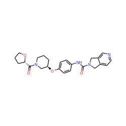 O=C(Nc1ccc(O[C@@H]2CCCN(C(=O)[C@@H]3CCCO3)C2)cc1)N1Cc2ccncc2C1 ZINC000167157606