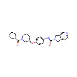 O=C(Nc1ccc(O[C@@H]2CCCN(C(=O)C3CCCC3)C2)cc1)N1Cc2ccncc2C1 ZINC000166045680