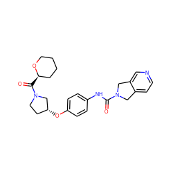 O=C(Nc1ccc(O[C@@H]2CCN(C(=O)[C@@H]3CCCCO3)C2)cc1)N1Cc2ccncc2C1 ZINC000166787700