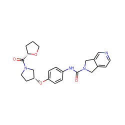 O=C(Nc1ccc(O[C@@H]2CCN(C(=O)[C@@H]3CCCO3)C2)cc1)N1Cc2ccncc2C1 ZINC000166032333