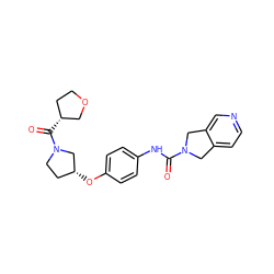 O=C(Nc1ccc(O[C@@H]2CCN(C(=O)[C@@H]3CCOC3)C2)cc1)N1Cc2ccncc2C1 ZINC000166795199