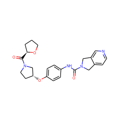 O=C(Nc1ccc(O[C@@H]2CCN(C(=O)[C@H]3CCCO3)C2)cc1)N1Cc2ccncc2C1 ZINC000166352961