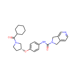 O=C(Nc1ccc(O[C@@H]2CCN(C(=O)C3CCCCC3)C2)cc1)N1Cc2ccncc2C1 ZINC000165833517