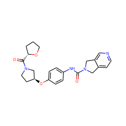 O=C(Nc1ccc(O[C@H]2CCN(C(=O)[C@@H]3CCCO3)C2)cc1)N1Cc2ccncc2C1 ZINC000166352840