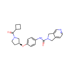 O=C(Nc1ccc(O[C@H]2CCN(C(=O)C3CCC3)C2)cc1)N1Cc2ccncc2C1 ZINC000167224017