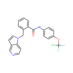 O=C(Nc1ccc(OC(F)(F)Cl)cc1)c1ccccc1Cn1ccc2cnccc21 ZINC000028572297