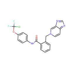 O=C(Nc1ccc(OC(F)(F)Cl)cc1)c1ccccc1Cn1ccc2ncnc-2c1 ZINC000100062234