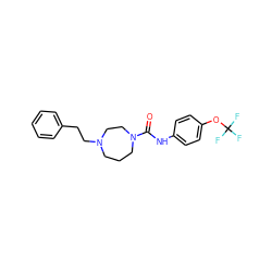 O=C(Nc1ccc(OC(F)(F)F)cc1)N1CCCN(CCc2ccccc2)CC1 ZINC000004324612