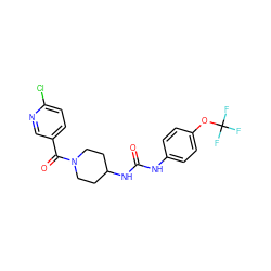 O=C(Nc1ccc(OC(F)(F)F)cc1)NC1CCN(C(=O)c2ccc(Cl)nc2)CC1 ZINC000064539726