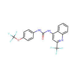 O=C(Nc1ccc(OC(F)(F)F)cc1)Nc1cc(C(F)(F)F)nc2ccccc12 ZINC000064436506