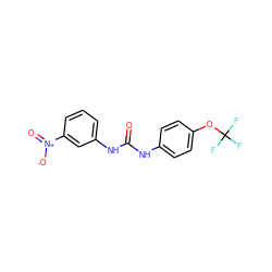 O=C(Nc1ccc(OC(F)(F)F)cc1)Nc1cccc([N+](=O)[O-])c1 ZINC000000610006