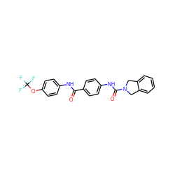 O=C(Nc1ccc(OC(F)(F)F)cc1)c1ccc(NC(=O)N2Cc3ccccc3C2)cc1 ZINC000166771092