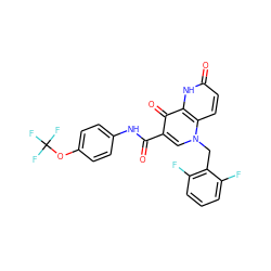 O=C(Nc1ccc(OC(F)(F)F)cc1)c1cn(Cc2c(F)cccc2F)c2ccc(=O)[nH]c2c1=O ZINC000073170223