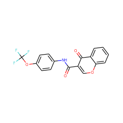 O=C(Nc1ccc(OC(F)(F)F)cc1)c1coc2ccccc2c1=O ZINC000072112380