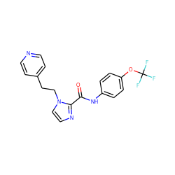 O=C(Nc1ccc(OC(F)(F)F)cc1)c1nccn1CCc1ccncc1 ZINC000028822068