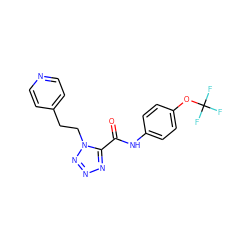 O=C(Nc1ccc(OC(F)(F)F)cc1)c1nnnn1CCc1ccncc1 ZINC000028822092