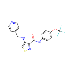 O=C(Nc1ccc(OC(F)(F)F)cc1)c1nscc1NCc1ccncc1 ZINC000040914639