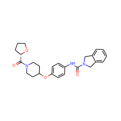 O=C(Nc1ccc(OC2CCN(C(=O)[C@@H]3CCCO3)CC2)cc1)N1Cc2ccccc2C1 ZINC000166172793