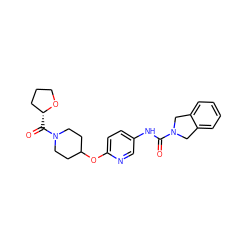 O=C(Nc1ccc(OC2CCN(C(=O)[C@@H]3CCCO3)CC2)nc1)N1Cc2ccccc2C1 ZINC000166737581