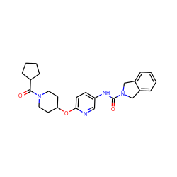 O=C(Nc1ccc(OC2CCN(C(=O)C3CCCC3)CC2)nc1)N1Cc2ccccc2C1 ZINC000167569928