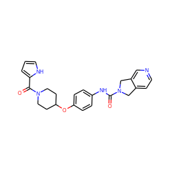 O=C(Nc1ccc(OC2CCN(C(=O)c3ccc[nH]3)CC2)cc1)N1Cc2ccncc2C1 ZINC000167322040