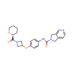 O=C(Nc1ccc(OC2CN(C(=O)[C@@H]3CCCCO3)C2)cc1)N1Cc2ccncc2C1 ZINC000166844079