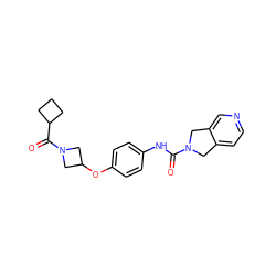 O=C(Nc1ccc(OC2CN(C(=O)C3CCC3)C2)cc1)N1Cc2ccncc2C1 ZINC000167289320