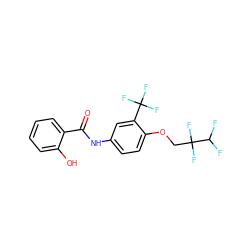 O=C(Nc1ccc(OCC(F)(F)C(F)F)c(C(F)(F)F)c1)c1ccccc1O ZINC000002998310