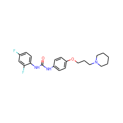 O=C(Nc1ccc(OCCCN2CCCCC2)cc1)Nc1ccc(F)cc1F ZINC000096270457