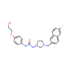 O=C(Nc1ccc(OCCO)cc1)N[C@@H]1CCN(Cc2ccc3cc(F)ccc3c2)C1 ZINC000095578478