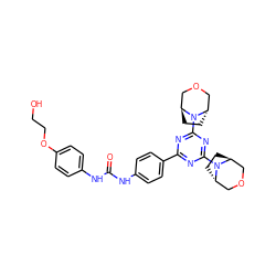 O=C(Nc1ccc(OCCO)cc1)Nc1ccc(-c2nc(N3[C@H]4CC[C@H]3COC4)nc(N3[C@H]4CC[C@H]3COC4)n2)cc1 ZINC000253869953