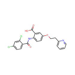 O=C(Nc1ccc(OCCc2ccccn2)cc1C(=O)O)c1ccc(Cl)cc1Cl ZINC000012358147