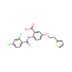 O=C(Nc1ccc(OCCc2cccs2)cc1C(=O)O)c1ccc(Cl)cc1Cl ZINC000012358145