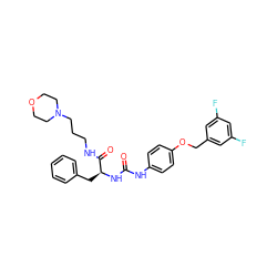 O=C(Nc1ccc(OCc2cc(F)cc(F)c2)cc1)N[C@@H](Cc1ccccc1)C(=O)NCCCN1CCOCC1 ZINC000028334721