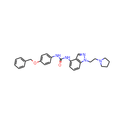 O=C(Nc1ccc(OCc2ccccc2)cc1)Nc1cccc2c1cnn2CCN1CCCC1 ZINC000028525630