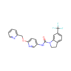 O=C(Nc1ccc(OCc2ccccn2)nc1)N1CCc2ccc(C(F)(F)F)cc21 ZINC000000578789