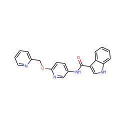 O=C(Nc1ccc(OCc2ccccn2)nc1)c1c[nH]c2ccccc12 ZINC000040934431