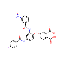 O=C(Nc1ccc(Oc2ccc(C(=O)O)c(C(=O)O)c2)c(NC(=O)c2cccc([N+](=O)[O-])c2)c1)c1ccc(I)cc1 ZINC000027105298