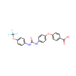 O=C(Nc1ccc(Oc2ccc(C(=O)O)cc2)cc1)Nc1ccc(OC(F)(F)F)cc1 ZINC000140953672