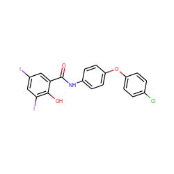 O=C(Nc1ccc(Oc2ccc(Cl)cc2)cc1)c1cc(I)cc(I)c1O ZINC000169328437