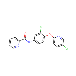 O=C(Nc1ccc(Oc2ccc(Cl)cn2)c(Cl)c1)c1ccccn1 ZINC000208398371