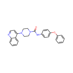 O=C(Nc1ccc(Oc2ccccc2)cc1)N1CCN(c2ccnc3ccccc23)CC1 ZINC000013528854