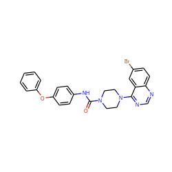 O=C(Nc1ccc(Oc2ccccc2)cc1)N1CCN(c2ncnc3ccc(Br)cc23)CC1 ZINC000013538340