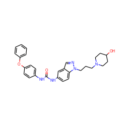 O=C(Nc1ccc(Oc2ccccc2)cc1)Nc1ccc2c(cnn2CCCN2CCC(O)CC2)c1 ZINC000028524650