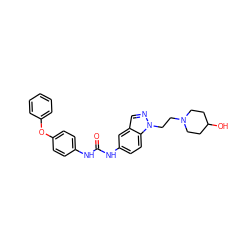 O=C(Nc1ccc(Oc2ccccc2)cc1)Nc1ccc2c(cnn2CCN2CCC(O)CC2)c1 ZINC000028522504