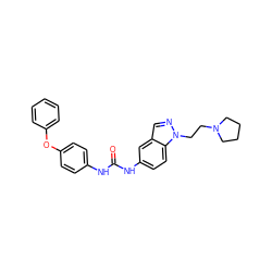 O=C(Nc1ccc(Oc2ccccc2)cc1)Nc1ccc2c(cnn2CCN2CCCC2)c1 ZINC000013685194