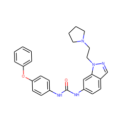 O=C(Nc1ccc(Oc2ccccc2)cc1)Nc1ccc2cnn(CCN3CCCC3)c2c1 ZINC000028525224