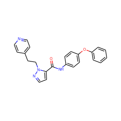 O=C(Nc1ccc(Oc2ccccc2)cc1)c1ccnn1CCc1ccncc1 ZINC000028822051