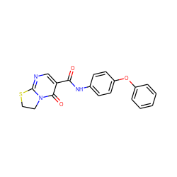 O=C(Nc1ccc(Oc2ccccc2)cc1)c1cnc2n(c1=O)CCS2 ZINC000004089023